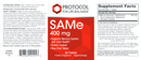 SAMe 400 mg (protocol for life balance) label