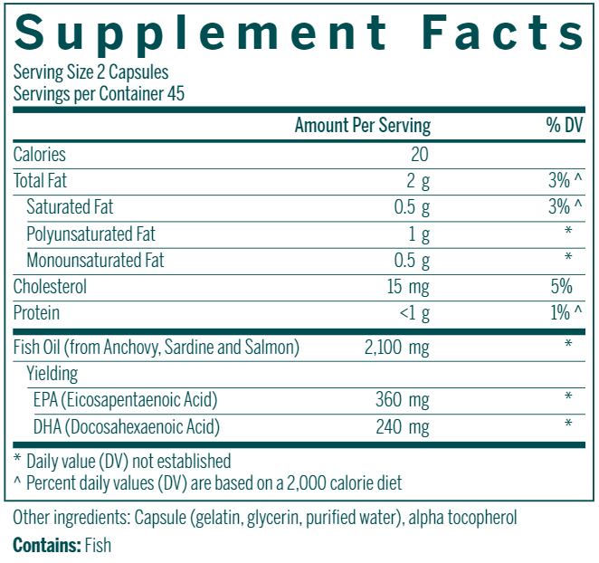 SEP EFA supplement facts Genestra