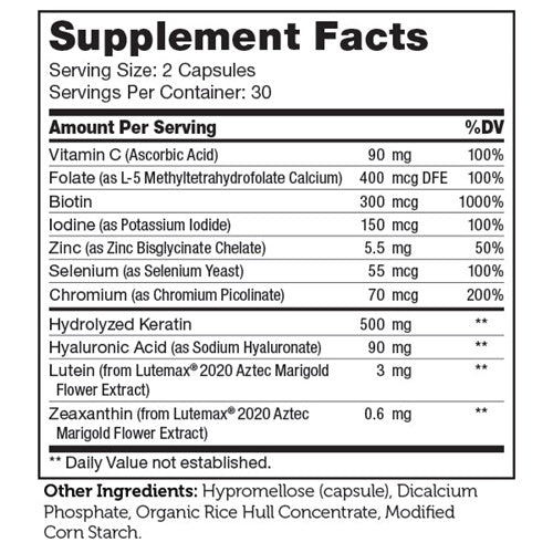 SHINE Supplement Facts Label