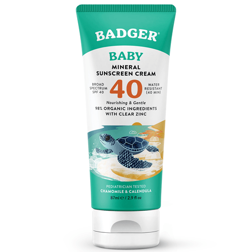 SPF 40 Baby Clear Zinc Sunscreen Cream (Badger)