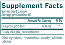 super lipoic acid genestra supplement facts