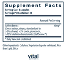 saffron extract vital nutrients supplement facts
