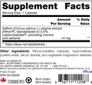 saffron sap (nfh nutritional fundamentals) supplement facts