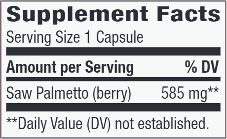 Saw Palmetto Berries Veg Capsules (Nature's Way) 100ct supplement facts