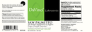 saw palmetto davinci labs label