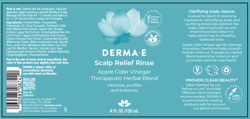 Scalp Relief Rinse (DermaE) label