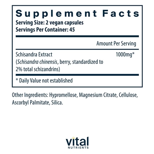 Schisandra Extract 1000 mg Vital Nutrients supplements