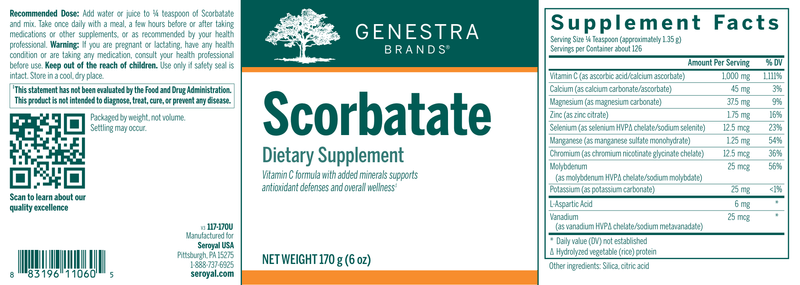 Scorbatate label Genestra