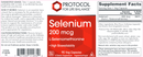 selenium 200 mcg (protocol for life balance) label