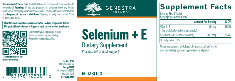 Selenium + E label Genestra