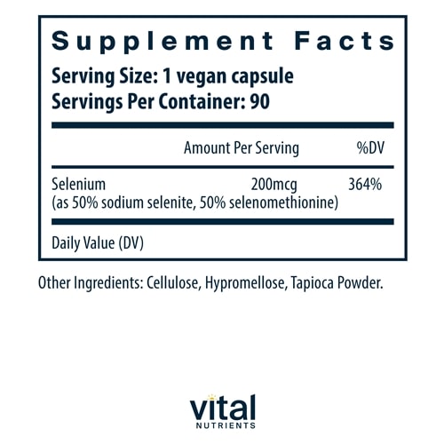 Selenium Vital Nutrients supplements