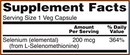 selenium (yeast free) 200 mcg (now foods) supplement facts