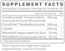 senescent regulator (infiniwell) supplement facts
