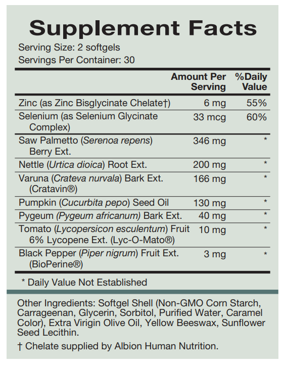 serenoa supreme natura health products supplement facts