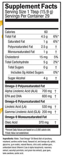 seriously delicious total omega orange creme (barlean's) supplement facts