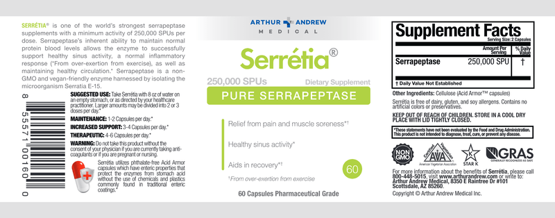 Serretia (Arthur Andrew Medical Inc) 60ct Label