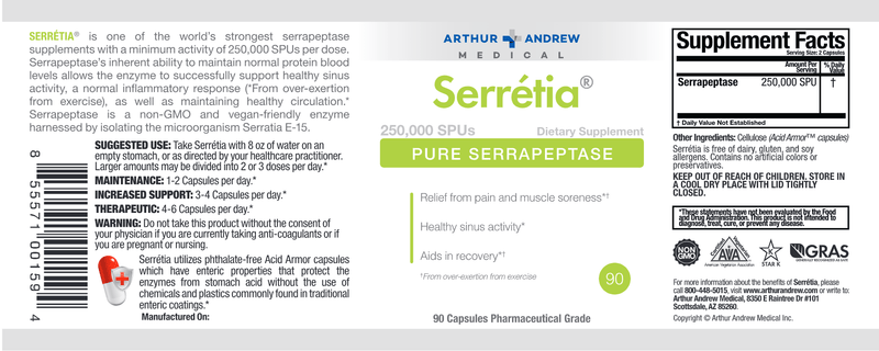 Serretia (Arthur Andrew Medical Inc) 90ct Label