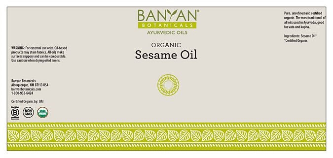 sesame oil banyan botanicals label