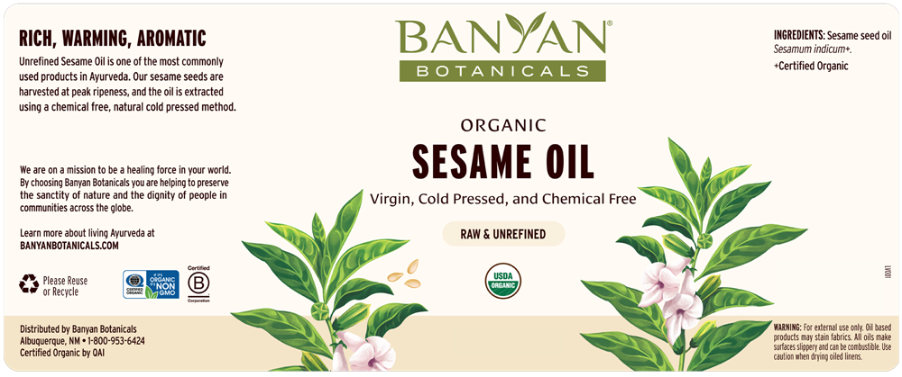 Sesame Oil Supplement Facts Label