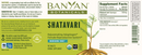 shatavari tablets banyan botanicals label