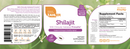 shilajit capsules (advanced nutrition by zahler) label