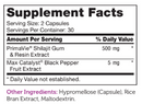 shilajit capsules (advanced nutrition by zahler) supplement facts