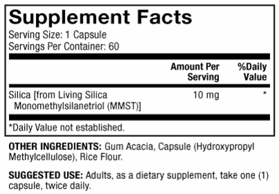 Silica Collagen Builder Supplement Facts Label
