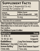 kids daily+ immune support sovereign silver supplement facts