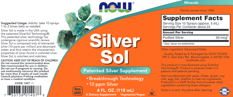 Silver Sol - 4 fl. oz. (NOW) Label