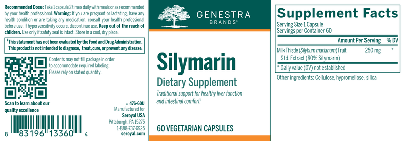 Silymarin label Genestra