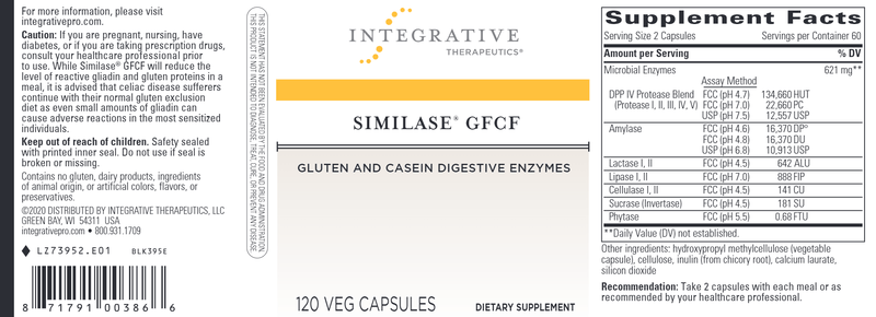 Similase GFCF - Gluten and Casein Digestive Enzymes (Integrative Therapeutics)