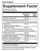 sinus support (equilife) supplement facts