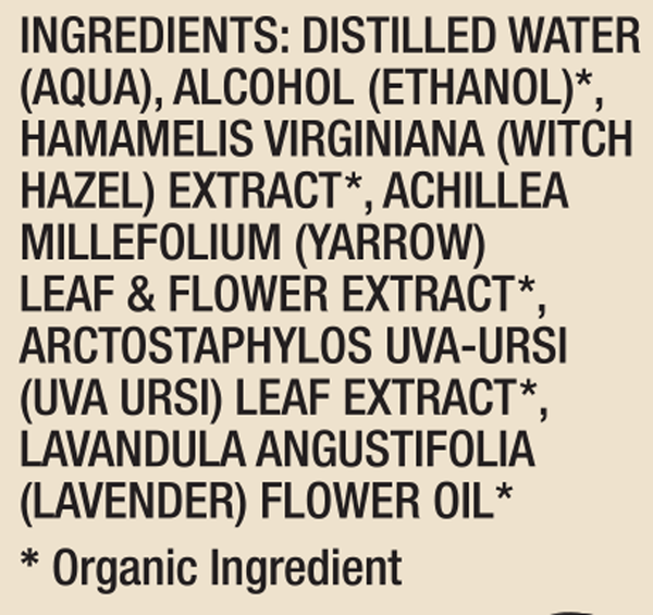 Sitz Bath Spray Supplement Facts Label