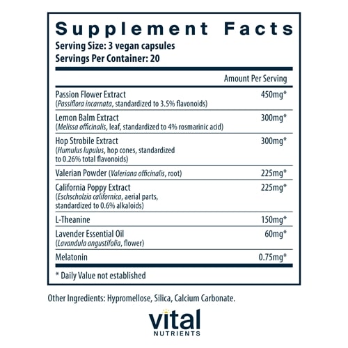 Sleep Aide Vital Nutrients supplements