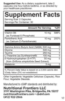 sleep time nutritional frontiers supplement facts