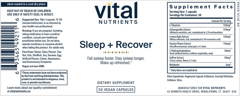 buy sleep + recover vital nutrients
