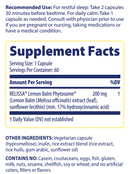 sleep & stress phytosome lemon balm (enzymedica) supplement facts