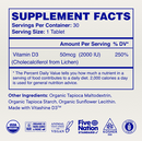 sol food vitamin d3 tablets (ora organic) supplement facts