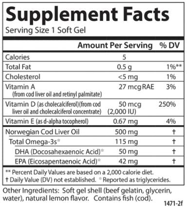 Solar D 4000 IU Supplement Facts Label