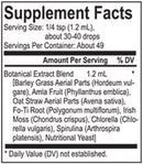 spagyric greens (energetix) supplement facts