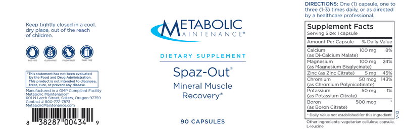 Spaz Out (Metabolic Maintenance) label