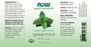 spearmint oil (now organic essential oils) label