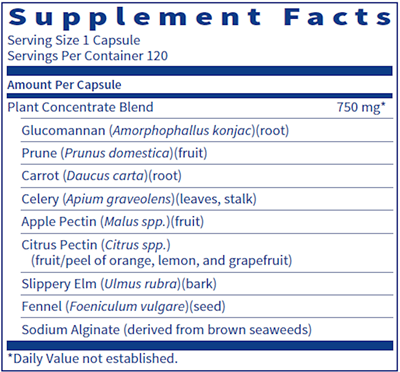SpectraFiber (Klaire Labs) Supplement Facts