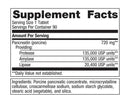 spectrazyme pancreatic enzymes extra strength (metagenics) supplement facts