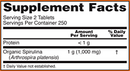 spirulina 500 mg (now foods) supplement facts