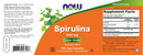 spirulina 500 mg (now foods) label