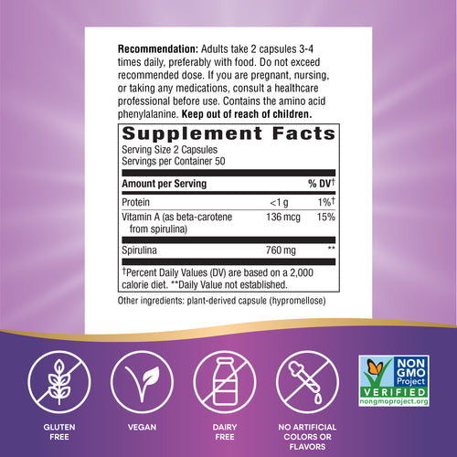 spirulina capsules (nature's way) supplement facts