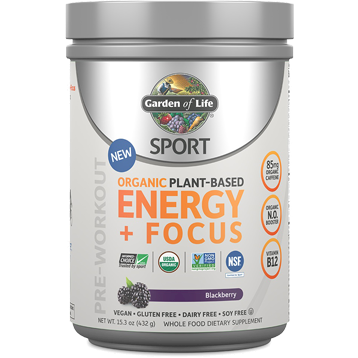 Sport Organic Plant-Based Energy + Focus Blackberry Garden of Life