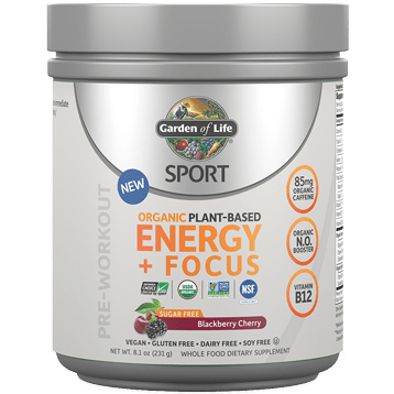 Sport Organic Plant-Based Energy + Focus Sugar Free Blackberry Cherry (Garden of Life)