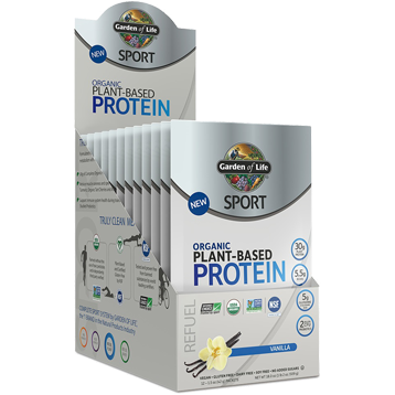 Sport Organic Plant-Based Protein Vanilla Packets (Garden of Life) Front